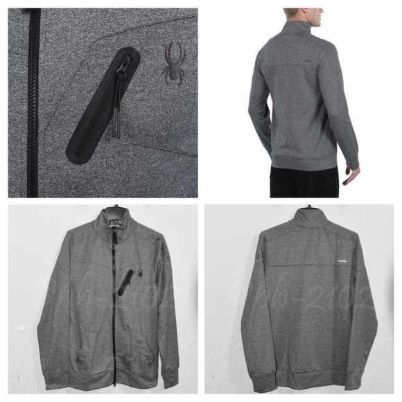 Spyder Jackets & Coats Nwt Spyder Active Mens Full Zip Jacket In Gray Poshmark